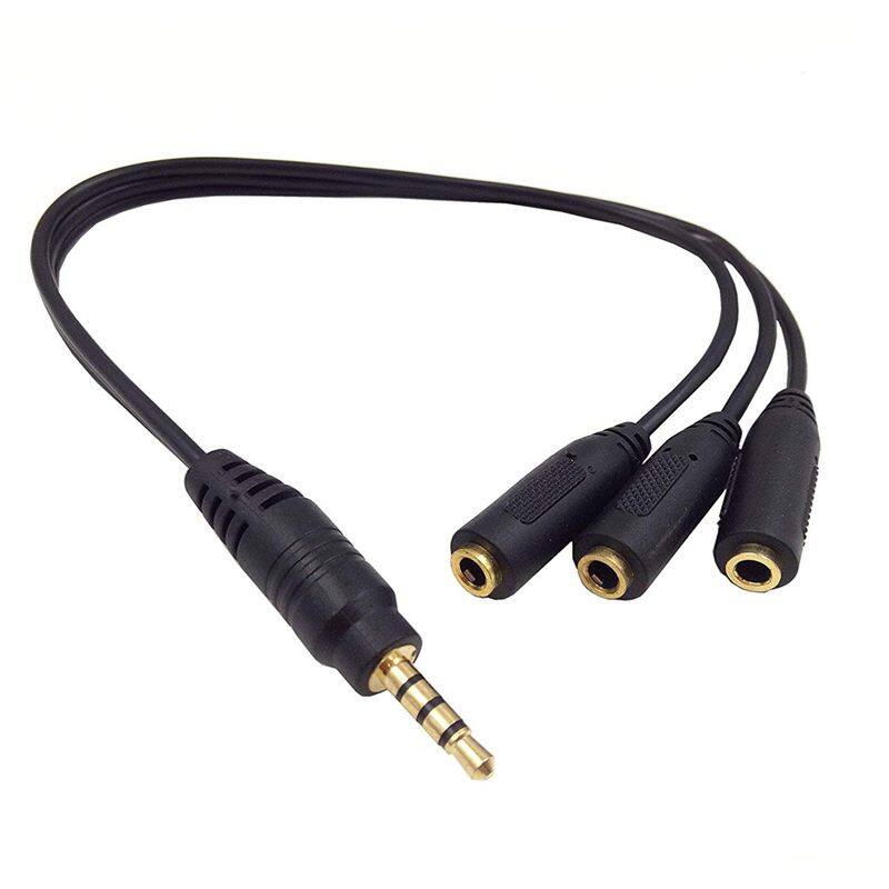 3.5mm Stereo Audio Splitter Cable Gold Plated 3.5mm (1/8 inch) TRRS Stereo Plug Male to 3 x 1/8 inch 3.5mm Stereo Jack Female 1 Input 3 Output Stereo Audio AUX Splitter Cable