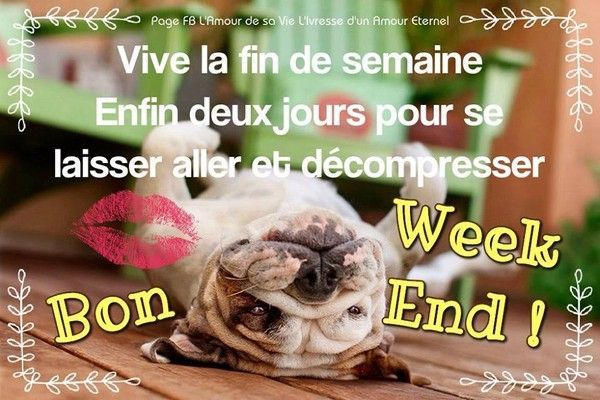 "Vive la fin de semaine. Enfin deux jours pour se ..."... 