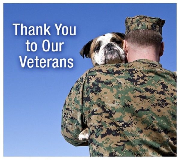 "Thank you to our veterans" ...