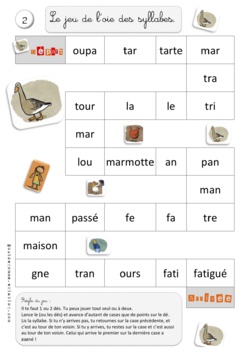 Jeux de l'oie - Combinatoire - Syllabique