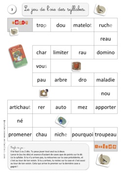 Jeux de l'oie - Combinatoire - Syllabique