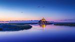 Mont Saint-Michel in twilight.