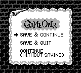 Game Over screenshot from Link's Awakening