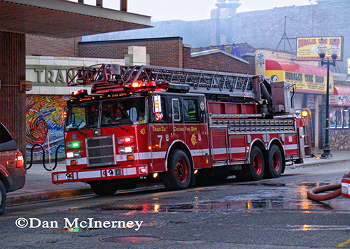 Chicago Fire Department Truck 7 at fire scene