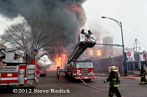 Chicago 4-11 Alarm massive fire at commercial warehouse facility 12-29-12 at 2444 S. 21st Street