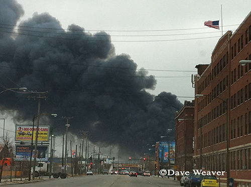 Chicago 4-11 Alarm massive fire at commercial warehouse facility 12-29-12 at 2444 S. 21st Street