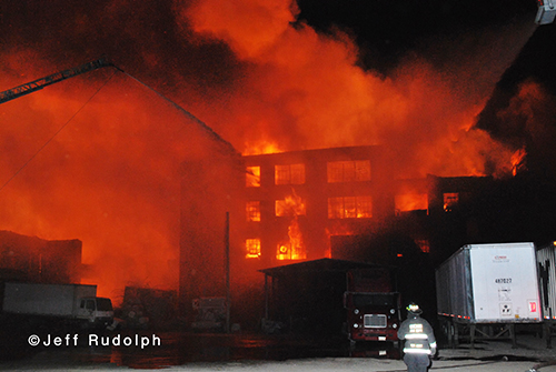 large warehouse fire in Chicago