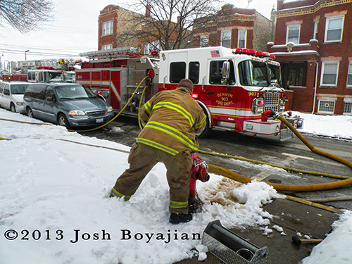 house fire in Berwyn 3-7-13 fire department firefighters