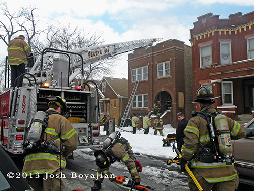 house fire in Berwyn 3-7-13 fire department firefighters