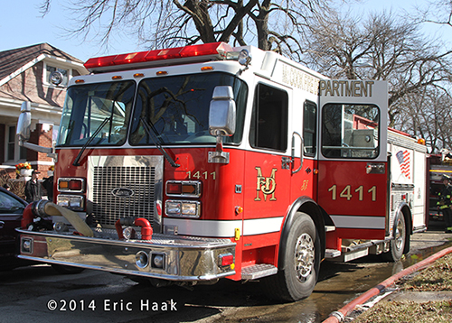 Spartan fire engine at fire scene