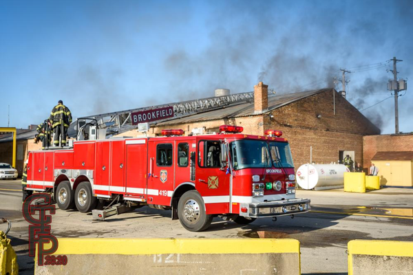 E-ONE ladder truck at fire scene