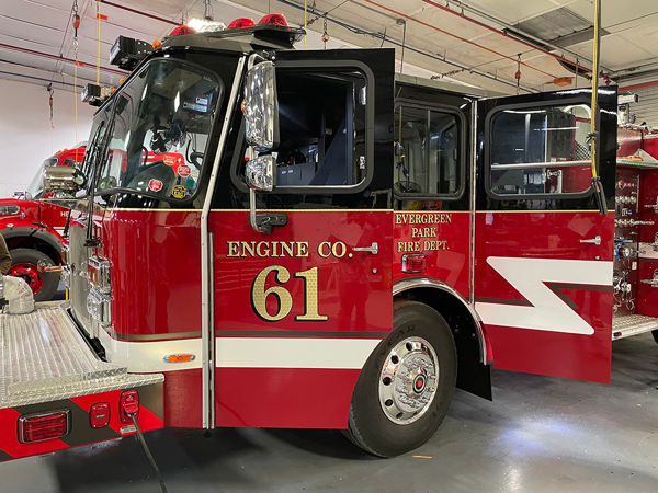 E-ONE Cyclone fire engine after lettering