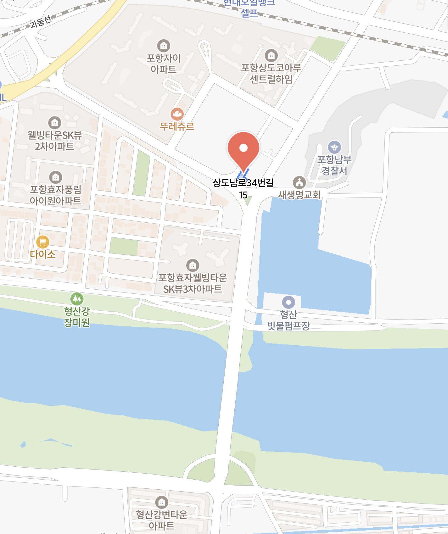착한치과의원 위치 - 포항시 남구 상도남로 34번길 15 로얄빌딩 5층