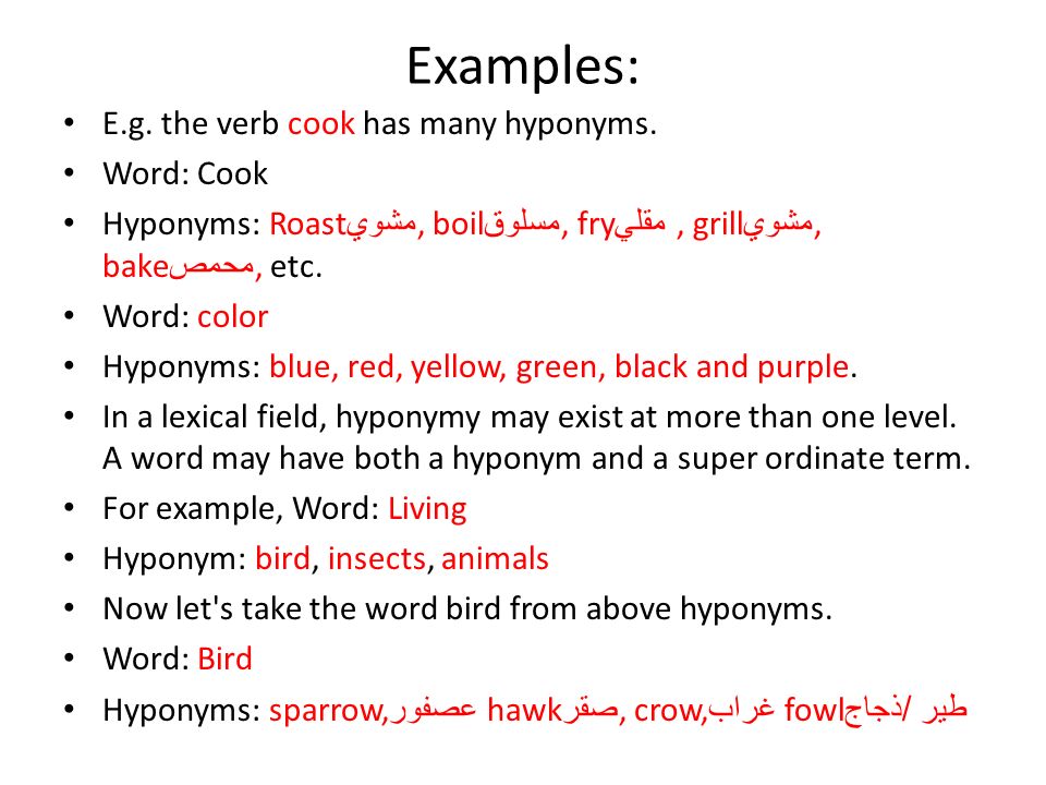 examples of word