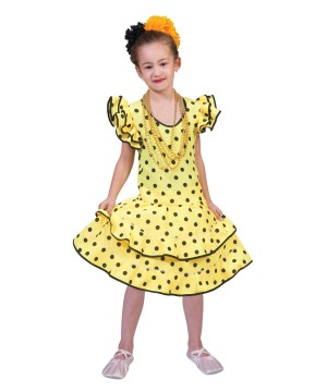 Yellow Flamenco Girls Dress