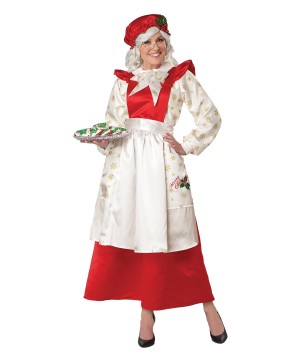 Mrs. Claus Pinafore Dress With Apron Women Costu