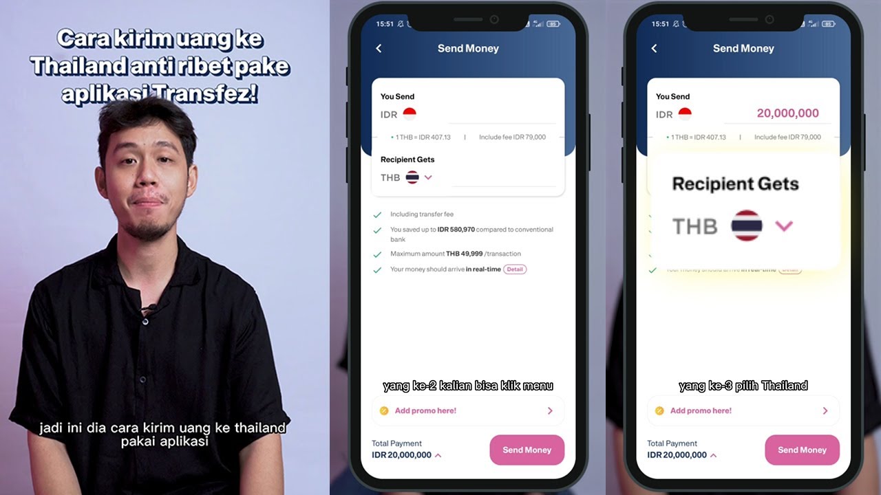 Cara Transfer / Kirim Uang dari Indonesia Ke Thailand dengan Transfez