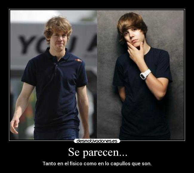 carteles justin bieber sebastian vettel formula1 desmotivaciones
