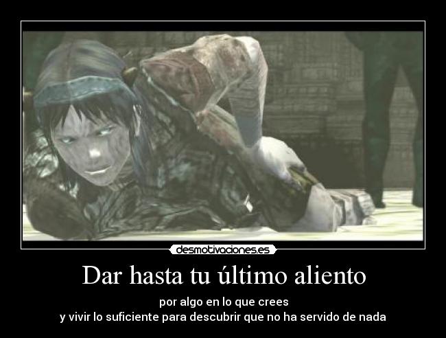 carteles shadow the colossus ferdismo momento final darlo todo wander poseido desmotivaciones