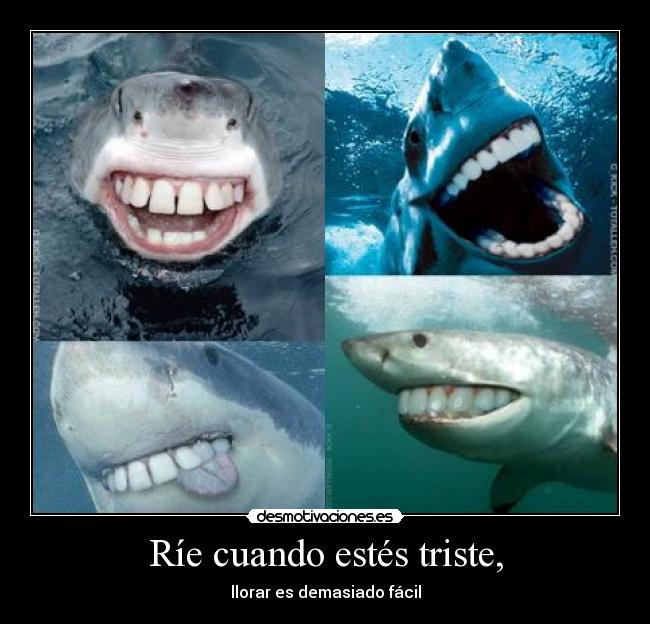 Ríe cuando estés triste, - llorar es demasiado fácil