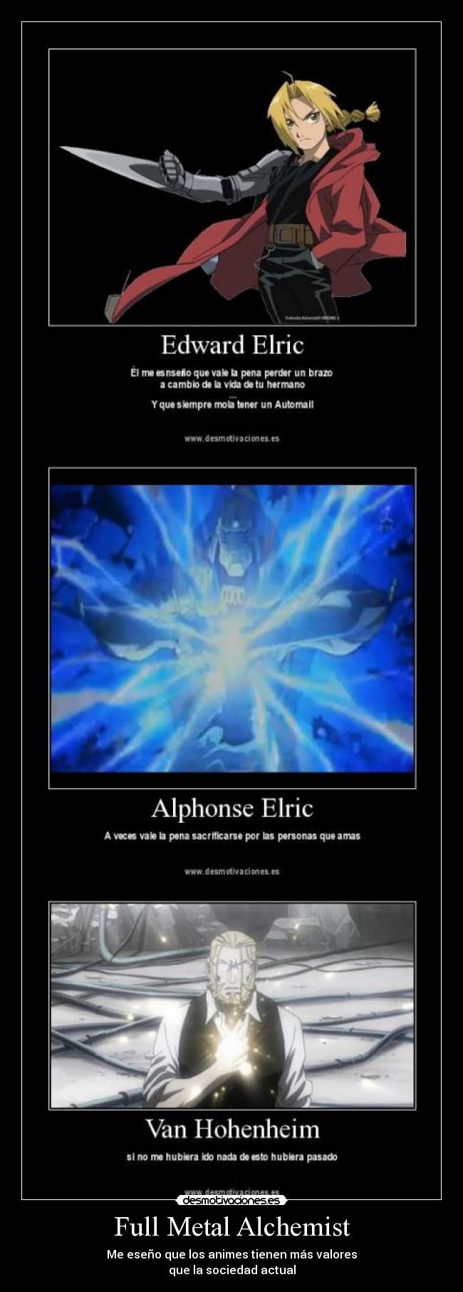 carteles edward elric fullmetal alquimista automail alphonse hermano armadura desmotivaciones