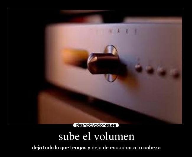 sube el volumen - deja todo lo que tengas y deja de escuchar a tu cabeza