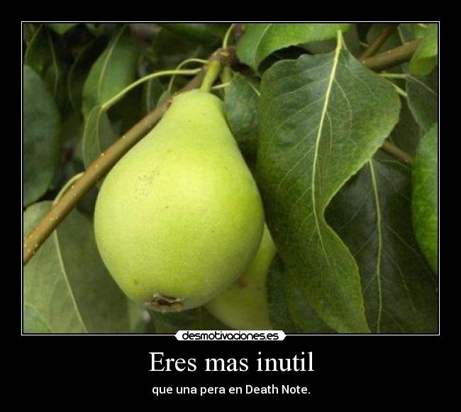 carteles inutil pera death note desmotivaciones