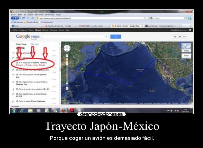 Trayecto Japón-México - Porque coger un avión es demasiado fácil.