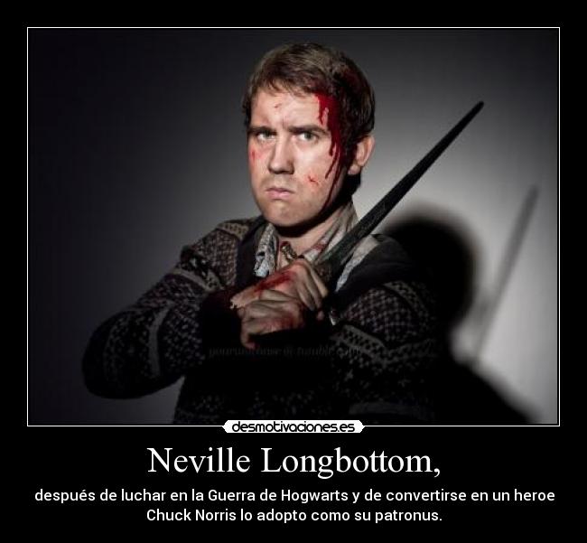 carteles neville longbottom patronus chuck norris desmotivaciones