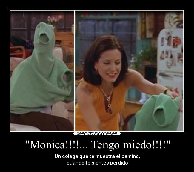 carteles miedo friends mfg28 mailevy colegas phoebe monica buffay amigos amor fidelidad desmotivaciones