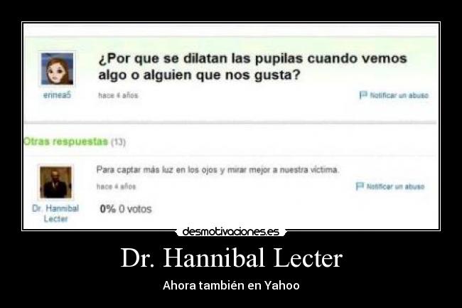 Dr. Hannibal Lecter - Ahora también en Yahoo
