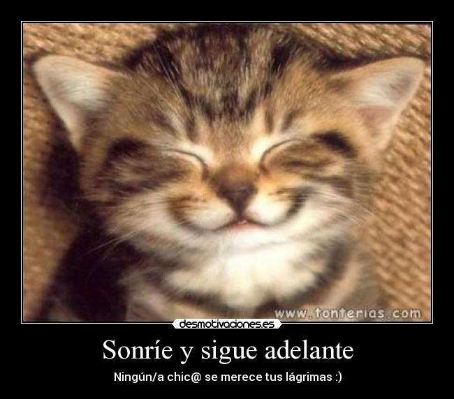 Sonríe y sigue adelante - Ningún/a chic@ se merece tus lágrimas :)