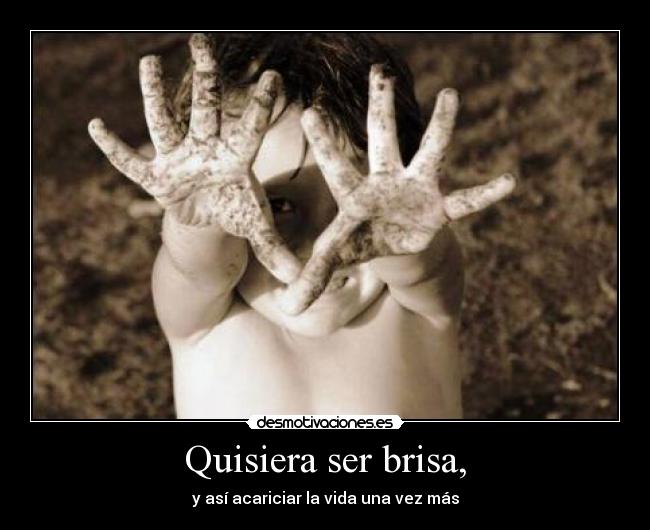 Quisiera ser brisa, - y así acariciar la vida una vez más