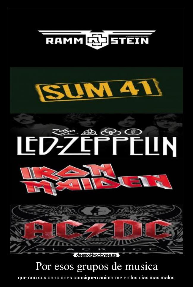 carteles musica acdc sum41 ironmaiden ledzeppelin rammstein asher desmotivaciones