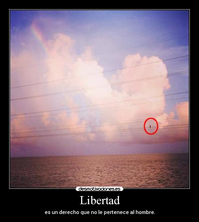 Libertad - es un derecho que no le pertenece al hombre.