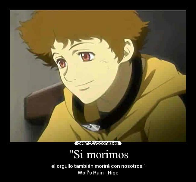 carteles anime morimos orgullo nosotros wolfs rain hige desmotivaciones