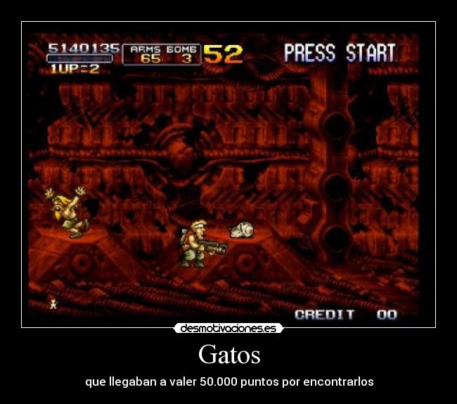 carteles gatos metal slug sus cosas juegos neo geo desmotivaciones