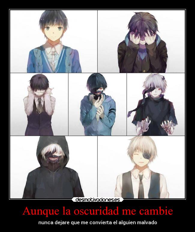 carteles anime tokyo ghoul kaneki albino pelo blanco bien cool desmotivaciones