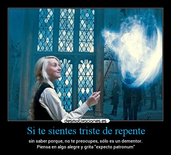 carteles vida sentimientos alegria literatura harrypotter patronus ravenclaw desmotivaciones