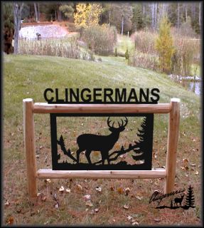 Wildlife signs Art Signs Rustic  Log Clingermans rustic Signs Decor Outdoor address