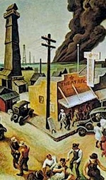 Thomas Hart Benton: Boomtown, 1928, detail