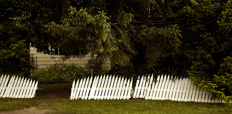 Slant Fence, Blackheath, NSW, December 2007. Photo: John Tranter.