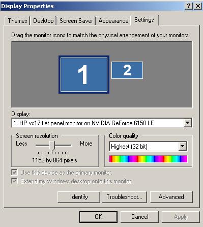 Positioning second monitor