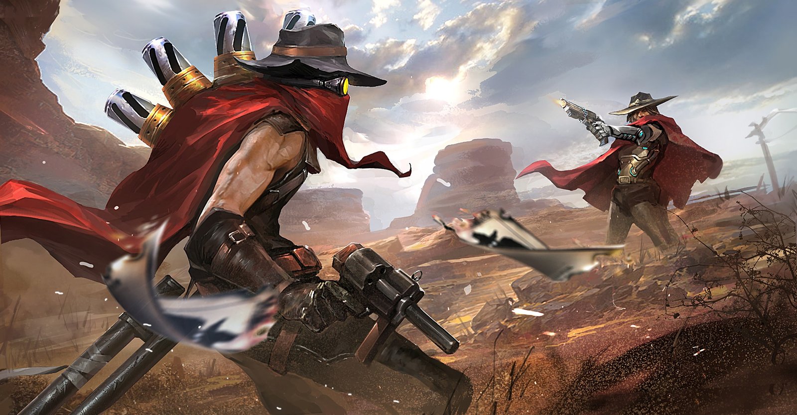 High Noon Jhin Vs McCree by Dante Liu HD Wallpaper Fan Art Artwork League of Legends lol