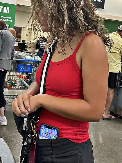 Firm body in red no bra