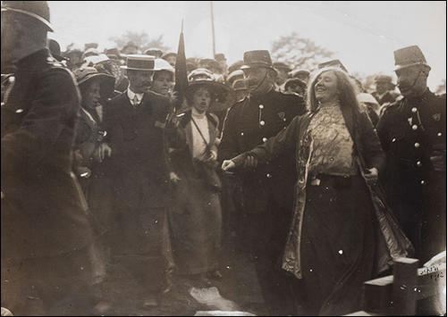 Sylvia Pankhurst recovering from hunger strike in July 1913.