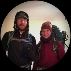 Kevin and Franziska in full hiking gear