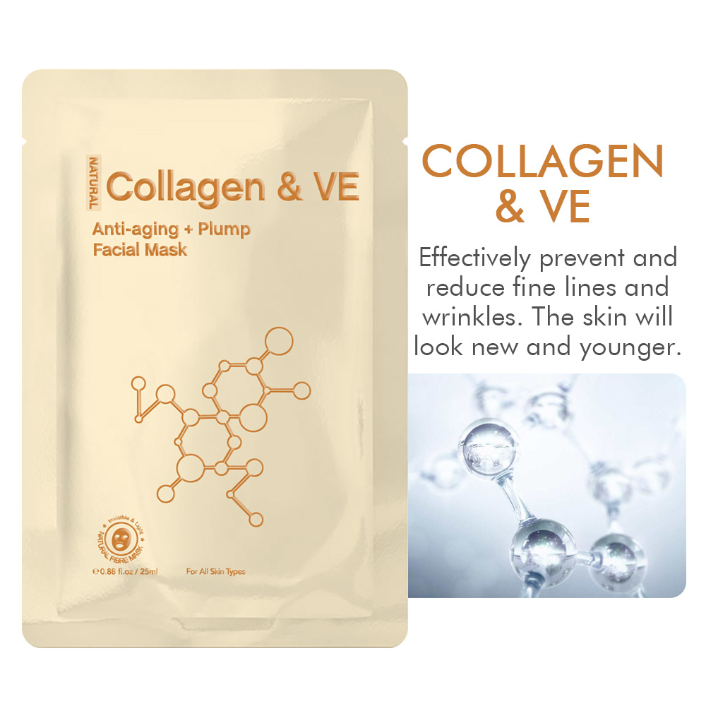 Collagen VE Anti Aging Facial Mask Lifting Anti Wrinkle Facial Mask Beauty Moisturizing Nourishing Facial Care Korean Cosmetics (image 1)