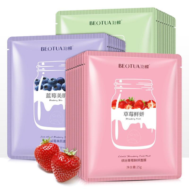 1PC Blueberry Moisturizing Facial Mask Plant Extract Shrinking Pores Oil Control Hydrating Sheet Face Mask Skin Care TSLM2