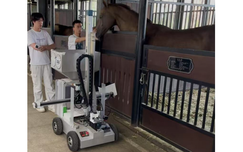 科技領(lǐng)“飼”：馬房智能飼喂機器人亮相汗血馬基地
